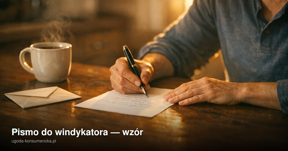 Pismo do windykatora — wzór